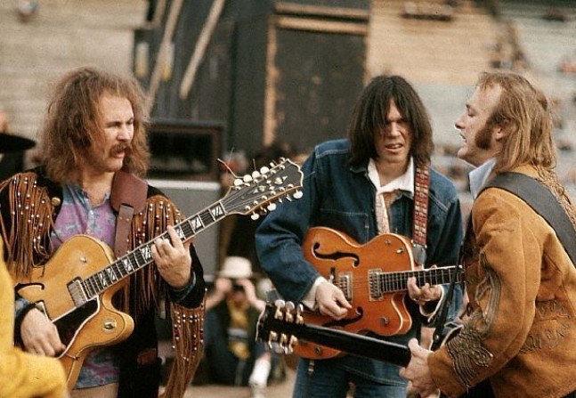 Watch Neil Young perform 'Down By The River' with Crosby, Stills, Nash & Young last weekend